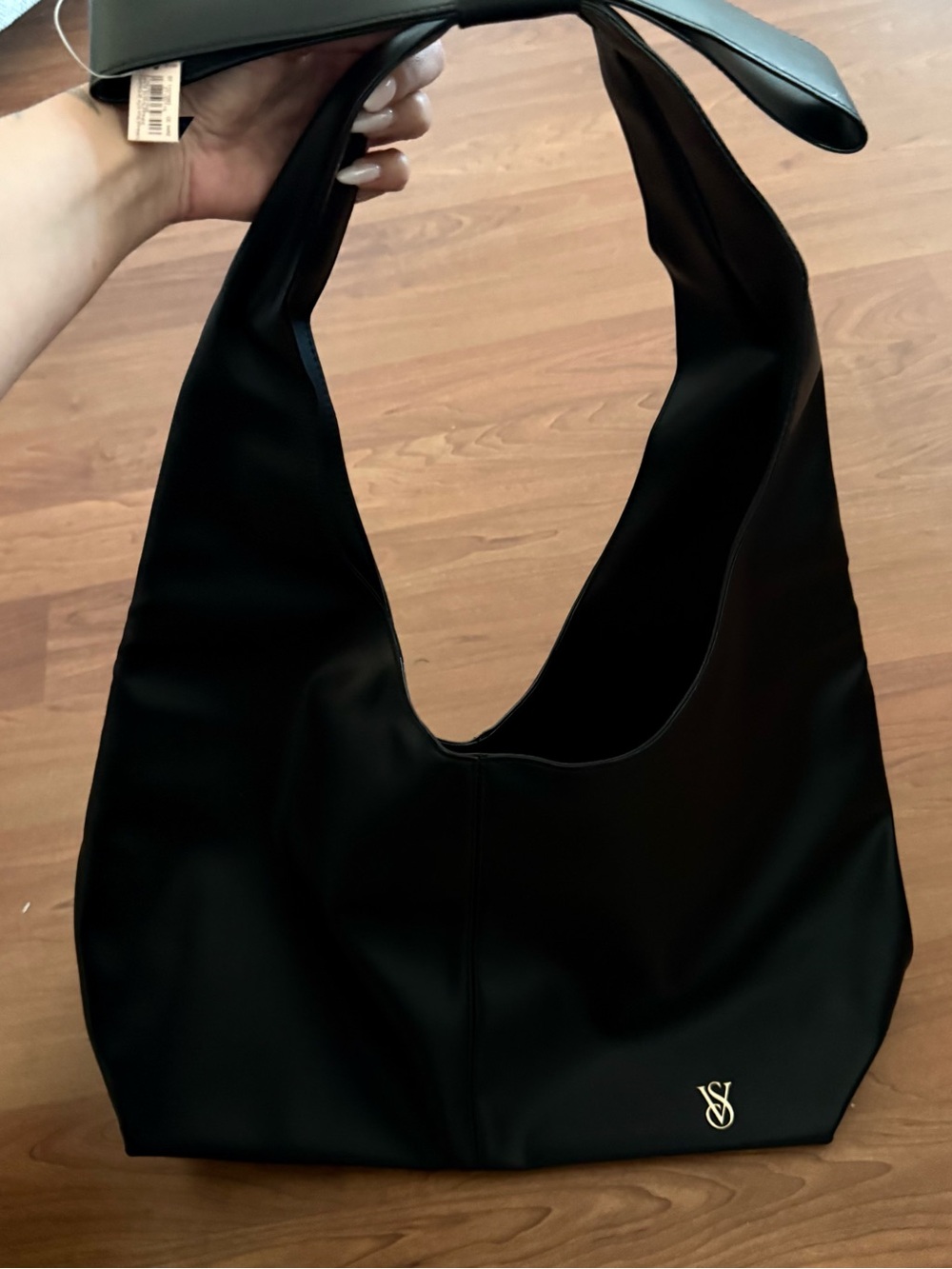 Black Victoria Secret Hobo Bag - Gold Monogram Detail NWT
